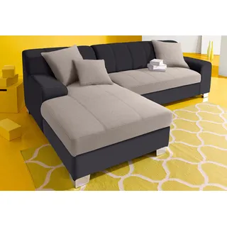 INOSIGN Ecksofa »Turah incl. Zierkissen, moderne Steppung, auch in Leder«, wahlweise mit Bettfunktion, Schlafsofa, B/T/H: 239/152/75 cm, L-Form