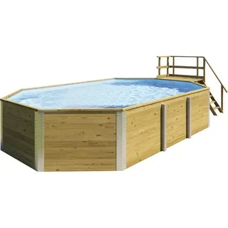 Aufstellpool Holzpool-Set Weka 594 rechteckig 714x376x116 cm inkl. Sandfilteranl