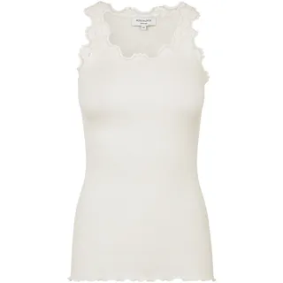 Spitzentop ROSEMUNDE "Babette Silk Top", Damen, Gr. S, wollweiß, Feinstrick, Obermaterial: 70% Seide, 30% Baumwolle, körpernah hüftbedeckend, Rundhals, Tops Spitzentop, Vintage-Spitzenbesatz, mit Rundhalsausschnitt, hoher Seidenanteil