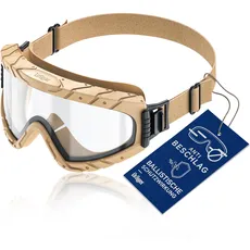 Dräger Schutzbrille X-pect 4900 | Staubdichte & Beschlagfreie Vollsichtbrille auch für Brillenträger | Für Baustelle, Labor, Werkstatt | Kratzfeste und bruchfeste Polycarbonatscheibe | Sand