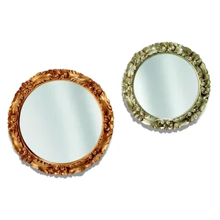 Klassischer Wandspiegel Holzrahmen Spiegel Möbel Rund 65cm Glas Design Runde Neu