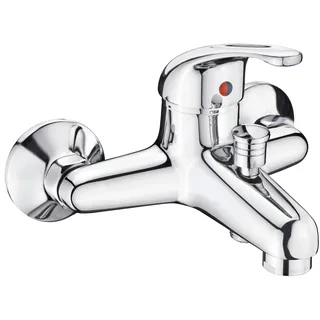 Cornat Bade-Einhebelarmatur "Fabio" - Hochwertiger Messingkörper - verchromt - 1/2 Zoll Brauseabgang / Einhebelmischer zur Wandmontage / Wannenbatterie / Badewannen-Armatur / FAB2, Hochdruck