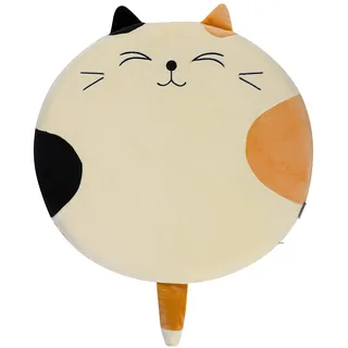 Cartoon Katzen Kissen Runde Tierkissen Weiches Tatami Sitzkissen Plüsch Stuhlkissen Verdicktes Sofakissen Bequeme Bodenpolster Wohnkultur Ornamente für Zuhause, Büro, Auto, Schule