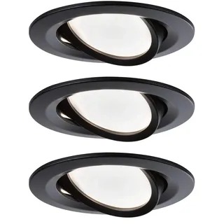 Paulmann LED Einbauleuchte Nova 3er-Set Schwarz matt