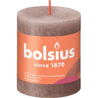 Bolsius Rustik Stumpenkerze 80 x 68 mm braun