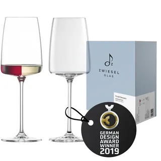 Zwiesel Glas Weingläser Vivid Senses leicht & frisch (2 Stk) | filigrane Weingläser für Rosé & Weißweine, spülmaschinenfeste Tritan®-Kristallgläser, Made in Germany