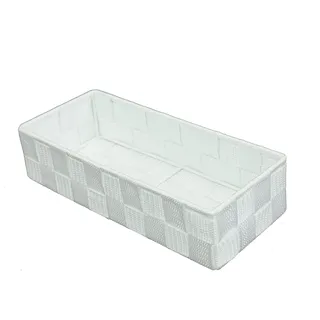 wm Homebase Geflochten Aufbewahrungskorb Polypropylen Badkorb Rechteckig in Wieß 26x11x6cm