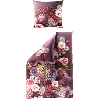 Bettwäsche BIERBAUM "5278", rot (fraise), B/L: 135cm x 200cm, 1 Stk., 1 Stk., Mako-Satin, B/L: 80cm x 80cm, 2 Stk., Mako-Satin, Obermaterial: 100% Baumwolle, Bettwäsche, Bettwäsche, Mako-Satin, 100 % Baumwolle, pflegeleicht; Digitaldruck