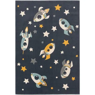 Lytte Kinderteppich Apollo Blau 120x170 cm - Kinderteppich mit Sternen