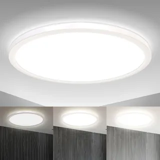 LED Panel Deckenlampe dimmbar ultraflach Deckenleuchte Wohnzimmer Flur weiß - Weiß