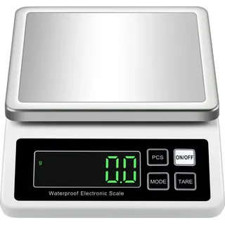 INF Elektronische Digitalwaage Weiß 10kg/0,1g