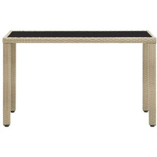 vidaXL Gartentisch Beige 123x60x74 cm Poly Rattan - Beige