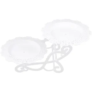 BESTonZON Tortenständer 2 Etagen Cupcake Ständer 2 Stöckig Kunststoff Obstteller Dessert Ständer Gebäck Kuchen Muffin Obst Halter Weihnachten Nachmittagstee Geburtstag Hochzeit Babyparty