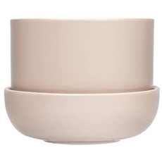 Bild Nappula Blumentopf mit Untertasse aus Keramik in der Farbe Beige, Maße: 17cm x 17cm x 13cm, 1059790