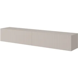 Selsey TV Schrank Board Sideboard Fernsehtisch Fernsehschrank 175 cm graubeige mit gefräster Front