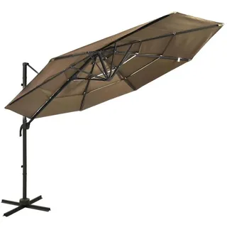 vidaXL Sonnenschirm 300 x 300 cm Taupe
