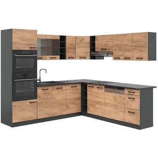 Vicco Winkelküche L-Form 237 cm Goldkraft Eiche/Anthrazit