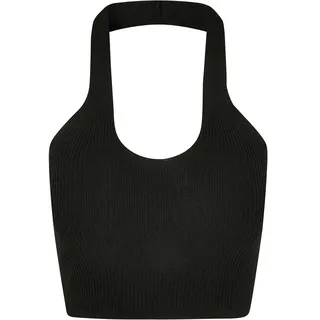 URBAN CLASSICS Rib Knit Crossed Neckholder ärmelloses T-Shirt Black XL