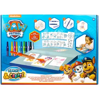 PAW PATROL - Sprühstift-Set Deluxe - Malstifte für Kinder - Malset mit Buntstiften und Malvorlagen (PW22368) - Bunt