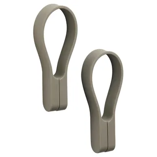 Zone Denmark Loop Handtuchklammern, Handtuchaufhänger, Magnetische Handtuchclips, Klammern/Clips für Handtücher und Geschirrtücher, 9 cm, 2 Stück, Taupe