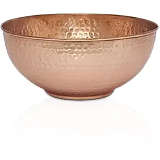 GoCraft Rührschüssel aus reinem Kupfer mit gehämmerter Oberfläche für Salat, Eierschlagen, dekorative und Küchen-Servierzwecke, 19,1 cm, mittelgroß