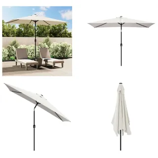 vidaXL Sonnenschirm 200 x 300 cm Sandweiß rechteckig - Sonnenschirme - Sonnenschirm - Strandschirm - Sonnenschutz - Weiß