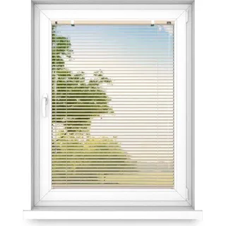 time4blinds - Jalousien Fenster Innen ohne Bohren, Alu Jalousie Aluminium Rollos, Gold Glanz, Links, 1200x1200 - Gold