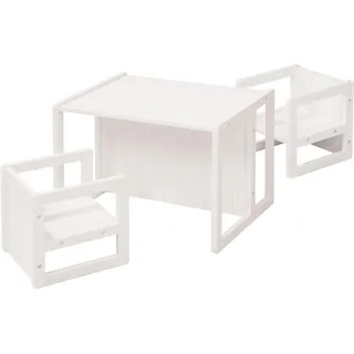 Kindersitzgruppe ROBA "3in 1, weiß", weiß, Sitzmöbel-Sets, Baby, MDF, Kindersitzgruppe, als Wendehocker mit 3 verschiedenen Höhen verwendbar
