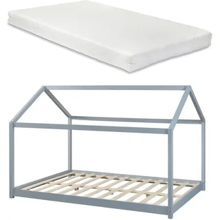 [en.casa] Kinderbett Cerro 120 x 200 cm Kiefer grau