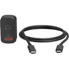 Hama Kfz Netzteil, USB-C/A, 65W, Power Delivery (PD), 12/24V, Schwarz
