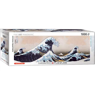 Hokusai - Die große Welle vor Kanagawa 1000 Teile Panorama Puzzle - 68x48 cm