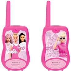 Lexibook - Barbie Walkie-Talkies 200m, Kommunikationsspiel für Kinder, 2 Kommunikationskanäle, Gürtelclip, Rosa, TW12BB