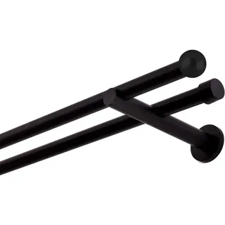 MDEKOR Gardinenstange 120 cm 2-läufig 19 mm aus Metall Wandbefestigung Kugel