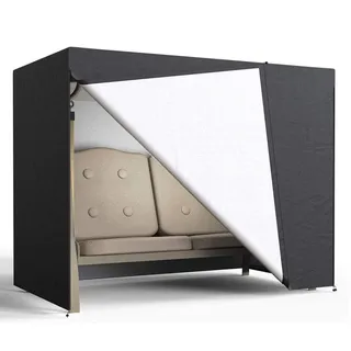 Keyohome Abdeckung für Hollywoodschaukel und Gartenschaukel 2-Sitzer, wasserdichte Hängematten-Abdeckung für den Außenbereich, mit Sonnenschutz UV-Schutz Oxford 210D – 160 x 125 x 170 cm