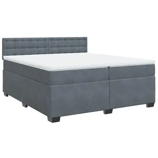 vidaXL Boxspringbett mit Matratze Dunkelgrau 200x200 cm Samt - Grau