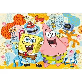 Schmidt Spiele 56546 Spongebob und Freunde, 150 Teile Kinderpuzzle aus Graspappe