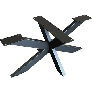 TISCHGESTELL KREUZGESTELL SPIDER AUS SCHWARZEN STAHL 85x85x71 TISCHKUFEN MÖBE...
