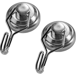 Connex Neodym-Magnethaken-Ø 36 x 67 mm-Extra starker Magnet-40 kg Haftkraft-1 Stück-Für Haushalt & Werkstatt/Powermagnet/Mini-Magnet / DY7100041, silber