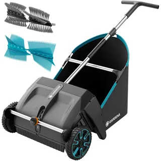 Gardena Laub- und Rasensammler für Rasen und Terrassen Garden Helpers: Geeignet für Rasen und Terrasse, Einfacher Tausch der Bürsten, Effektives Rasensammeln, Ergonomisch geformt (3566-20)