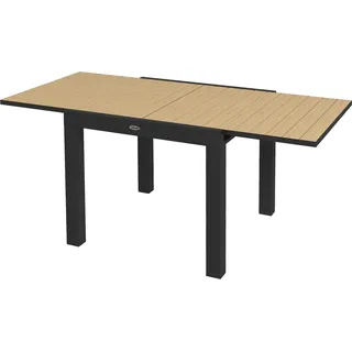 Gartentisch Esstisch Für 6 Personen Terrassentisch Erweiterbarer Balkontisch Bis 70 Kg Belastbar Aluminium Gelb 81/162 X 80 X 75 Cm