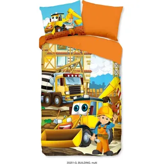 Good Morning Kinderbettwäsche Building 140×200/220 cm - Braun