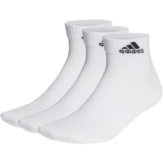 adidas Unisex Kinder Thin and Light Ankle Socks 3 Pairs, White/Black, 4-5 Years