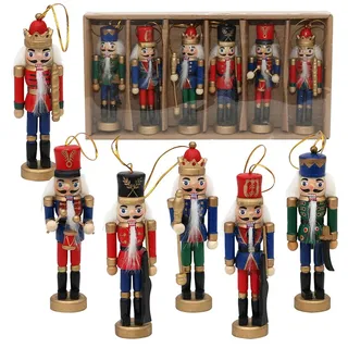 Dekohelden24 Baumbehang Nussknacker als 6er Set, ca. 13 cm groß