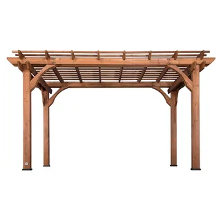 Backyard Discovery Pergola aus Holz 305 x 426 cm | Terrassenüberdachung freistehend für den Garten | Pavillon / Gartenpavillon / Holzpergola - Braun