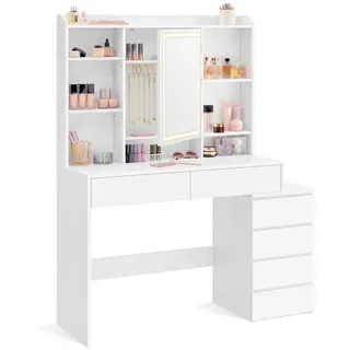 Boxxx Schminktisch , Weiß , Holzwerkstoff , 6 Schubladen , rechteckig , Wange , 40x145x117.5 cm , Kleinmöbel