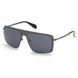 adidas Originals OR0036 Herren-Sonnenbrille, Filigrane und Leichte Freizeit-Sonnenbrille, Navigator-Brillenglasform, Verspiegeltes Rauchglas, Glänzendes Anthrazit