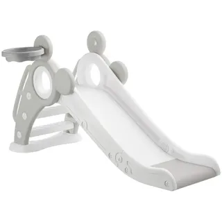 tectake Kinderrutsche Joy, Belastbarkeit 50 kg, 128 x 66,5 x 67,5 cm, grau , Grau , Kunststoff , 66.5x67.5x128 cm , Ce , Freizeit & Co, Gartenspielzeug, Kinderrutschen