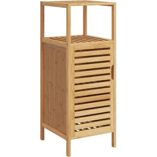 Badezimmerschrank mit Ablage 36x33x87 cm Bambus - Braun, Bunt