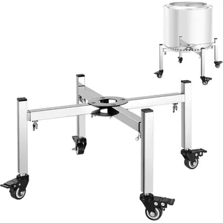 Vevor Feuerstellenständer, 38–68,6 cm, verstellbar, dehnbar, mit 4 Rollen, Feuerschalen Zubehör, Mobile Ständer für Außenfeuerstellen, Edelstahl-Camping-Feuertonne-Zubehör für Kamine