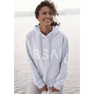 Kapuzensweatshirt ELBSAND "Seldis", Damen, Gr. S (36), blau, Sweatware, Obermaterial: 95% Baumwolle, 5% Elasthan, unifarben, figurumspielend hüftlang, Rundhals, breiter Bund, Sweatshirts Kapuzensweatshirt, mit großem Logodruck vorne, bequemer Hoodie aus Baumwolle